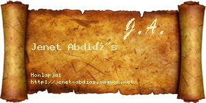 Jenet Abdiás névjegykártya